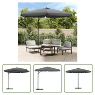Parasole ogrodowe - The Living Store Parasol ogrodowy na słupku stalowym - 300 cm - antracytowy - Parasol - miniaturka - grafika 1
