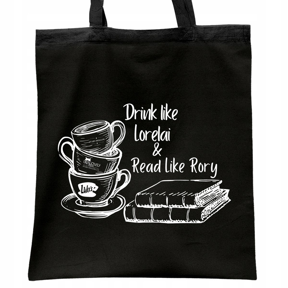 Torba bawełniana czarna na zakupy Gilmore Girls Dla Fanów Prezent