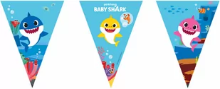 Baner flagi Baby Shark - 230 cm - 1 szt. - Urodziny dziecka - miniaturka - grafika 1