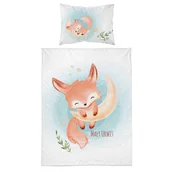 Pościel dla dzieci - Pościel niemowlęca, lis, 100 x 135 cm, niebieska - miniaturka - grafika 1