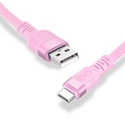 Kable USB - Kabel USBA-USBC eXc WHIPPY Pro 0.9m pudrowy róż - miniaturka - grafika 1