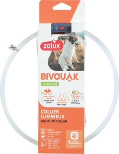 ZOLUX BIVOUAK Świecąca obroża silikonowa LED dla psa - przezroczysta niebieska - Pozostałe akcesoria dla psów - miniaturka - grafika 1