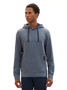 TOM TAILOR Męska bluza z kapturem basic o wyglądzie spacedye, 32437-dusty Dark Teal Spacedye, M - Bluzy męskie - miniaturka - grafika 1
