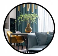 Lustra - LUSTRO OKRĄGŁE W CZARNEJ RAMIE 70 CM ŚCIENNE DO PRZEDPOKOJU SALONU - miniaturka - grafika 1