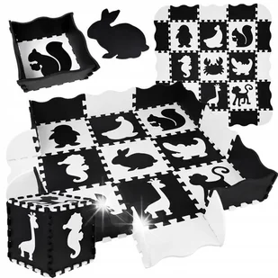 Puzzle piankowe kontrastowa mata zwierzątka 120x120cm ZA4783 - Maty edukacyjne - miniaturka - grafika 1
