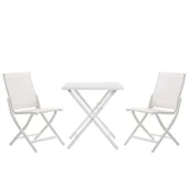 Meble ogrodowe - Shumee Shumee Zestaw mebli balkonowych metalowy biały CAORLE 258406 - miniaturka - grafika 1