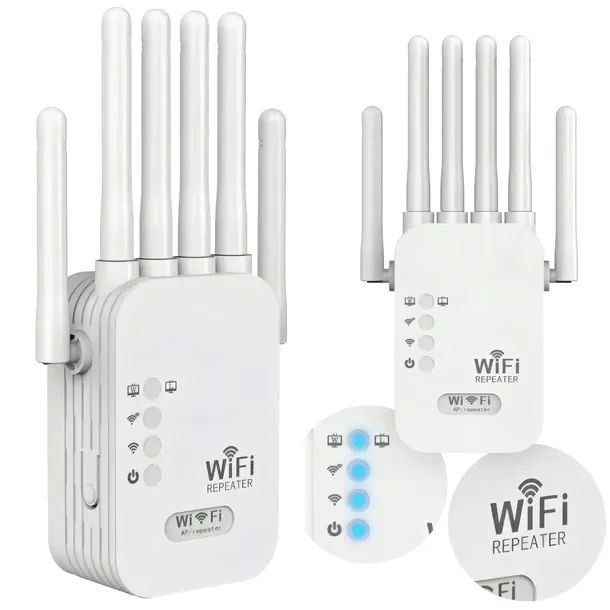 Wzmacniacz Sygnału Wi-fi Repeater Wan Lan Wps 6 Anten 300mb/s 100m 2.4ghz
