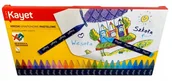 Kredki, ołówki, pastele i pisaki - Kredki świecowe pastelowe szkolne KAYET 24 szt. - miniaturka - grafika 1
