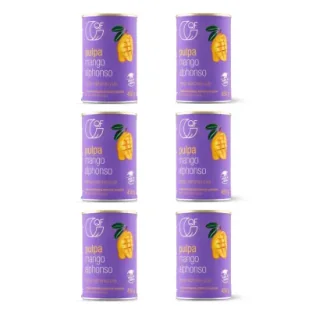 Quality Food Pulpa z mango Alphonso 99,9% mango Zestaw 6 x 450 g - Owoce w puszkach i słoikach - miniaturka - grafika 1