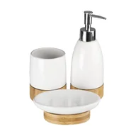 Akcesoria łazienkowe - Biały kamienny zestaw akcesoriów łazienkowych Earth – Premier Housewares - miniaturka - grafika 1