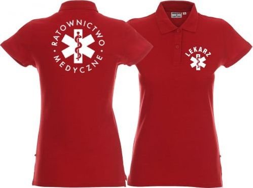 Promostars LPP - Koszulka Polo damska LEKARZ czerwona