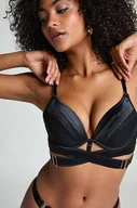 Biustonosze - Hunkemöller Biustonosz push-up marki Colette z usztywnianymi fiszbinami i długim rękawem Czarny - miniaturka - grafika 1