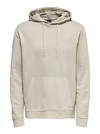 Bluzy męskie - ONLY & SONS Męska bluza z kapturem ONSDON REG Sweat Hoodie Silver Lining, M - miniaturka - grafika 1