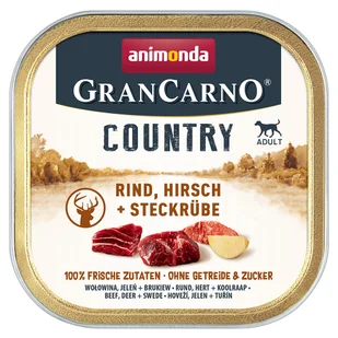 Pakiet animonda GranCarno Adult Country, 44 x 150 g - Wołowina, jeleń i brukiew - Mokra karma dla psów Pakiet animonda GranCarno Adult Country, 44 x 150 g - Wołowina, jeleń i brukiew - Mokra karma dla psów - miniaturka - grafika 1