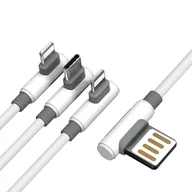 Kable USB - Proda Sparta kątowy kabel 3w1 Usb - 2x Lightning / - miniaturka - grafika 1