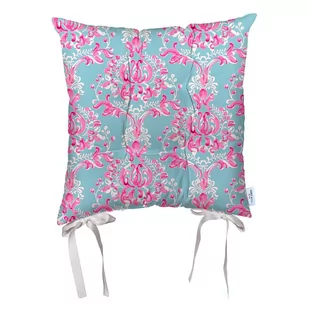 Niebiesko-różowa poduszka na krzesło z mikrowłókna Mike & Co. NEW YORK Butterflies, 36x36 cm - Poduszki na krzesła - miniaturka - grafika 1