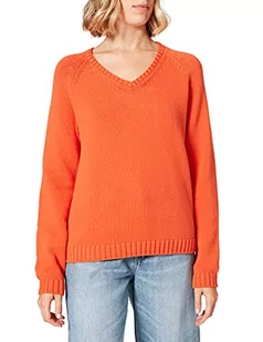 camel active Damski sweter z dzianiny z mieszanki bawełny, pomarańczowy, XXL - Swetry damskie - miniaturka - grafika 1