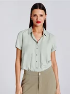 Koszule damskie - Sinsay - Koszula z krótkim rękawem - zielony - miniaturka - grafika 1