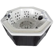 Baseny ogrodowe - HYDROSAN - Wanna SPA Jacuzzi ogrodowe z hydromasażem 7-osobowa 220x220 cm BIAŁA PERŁA OBUDOWA ANTRACYT SPA107 - miniaturka - grafika 1