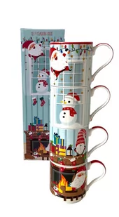 Bajkowe Święta Kubki Porcelanowe w Ozdobnym Pudełku 4 szt. - Ozdoby bożonarodzeniowe - miniaturka - grafika 1