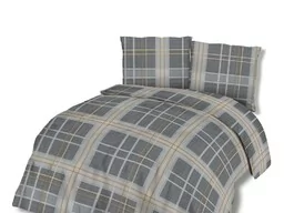 Darymex Pościel bawełniana 220x200 71455/1 krata szara brązowa geometria Cottonlove 2 - Pościel - miniaturka - grafika 1