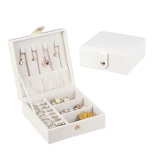 Lilienne Kwadratowe pudełko na biżuterię białe ORGBIZSP01176-1 - Biżuteria - akcesoria - miniaturka - grafika 1