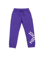 Spodnie i spodenki dla dziewczynek - Kenzo Kids Spodnie dresowe K14217 Fioletowy Regular Fit - miniaturka - grafika 1