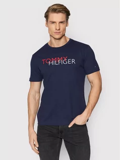 Koszulki męskie - Tommy Hilfiger T-Shirt Graphic MW0MW22137 Granatowy Regular Fit - grafika 1