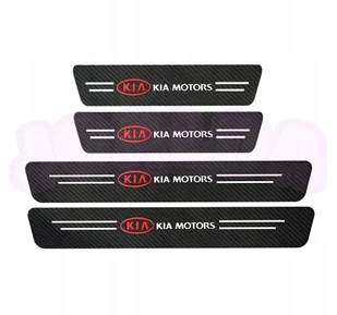 OCHRONNE nakładki NAKLEJKI folia NA PROGI logo KIA carbon 4 szt. - Akcesoria motoryzacyjne - miniaturka - grafika 1