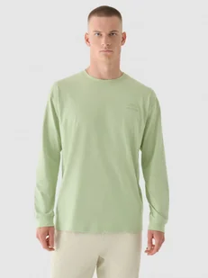 Męski longsleeve z nadrukiem 4F 4FRAW24TLONM502 - zielony - Koszulki sportowe męskie - miniaturka - grafika 1