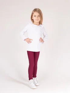Legginsy bawełniane gładkie bordowe Nicol,r.98 - Legginsy - miniaturka - grafika 1