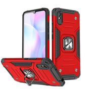 Etui i futerały do telefonów - Wozinsky Ring Armor pancerne hybrydowe etui pokrowiec + magnetyczny uchwyt Xiaomi Redmi 9A czerwony - miniaturka - grafika 1