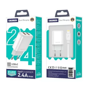 Ładowarka Sieciowa 2x USB 2.4A + Kabel USB - Lightning Jellico EU02 biały - Ładowarki do telefonów - miniaturka - grafika 3