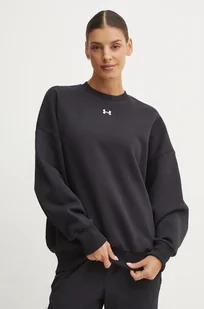 Under Armour bluza Rival Fleece damska kolor czarny gładka 1386463 - Bluzy damskie - miniaturka - grafika 1