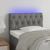 Inne meble do sypialni - Lumarko Zagłówek do łóżka z LED, jasnoszary, 80x7x78/88 cm, tkanina - miniaturka - grafika 1