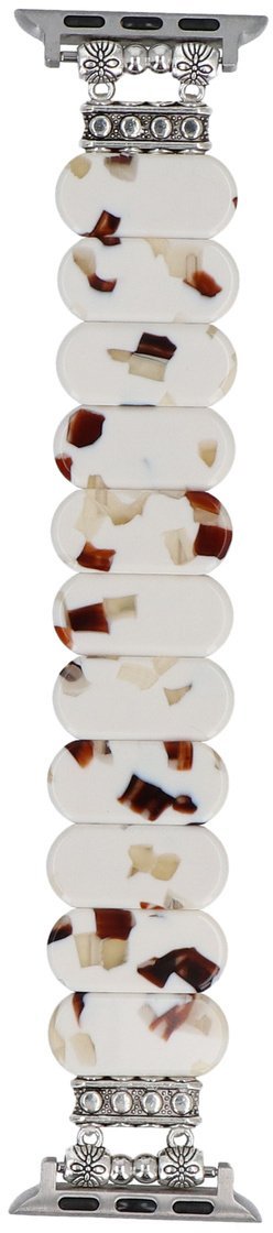 GlacierX bransoleta do smartwatcha Resin Stretch Bracelet Speckled Cream do Apple Watch 38/40/41mm Kremowa