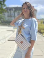 Nerki - Torebka z puchatej tkaniny w pepitkę Różowa - miniaturka - grafika 1