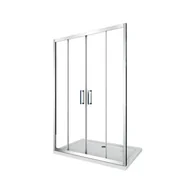 Ścianki i drzwi prysznicowe - Drzwi prysznicowe z szkła 6 mm, czteroskrzydłowe z otwieraniem centralnym, do montażu we wnęce (między ścianami), wysokość 190 cm, szerokość 193-198 - miniaturka - grafika 1