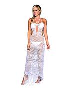 Sukienki - AM:PM Damska sukienka z długim rękawem i na plażę, biała, XL - miniaturka - grafika 1