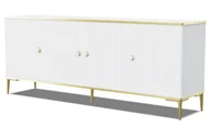 Komody - Długa biała komoda z lamelami E3-R54 - miniaturka - grafika 1