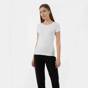 Damski t-shirt basic 4F 4FMM00TTSHF731 - biały - Koszulki sportowe damskie - miniaturka - grafika 1