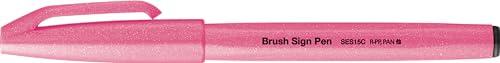 Pentel SES15C-FPX Brush Sign Pen neonowo-różowy, długopis z włókien, końcówka przypominająca pędzel, 1 sztuka