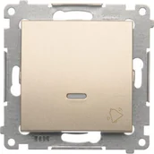 Wyłączniki światła i elektryczne - Kontakt KONTAKT_SIMON Przycisk zwierny dzwonek z podświetleniem SIMON 54 Złoty DD1AL.01/44 - miniaturka - grafika 1