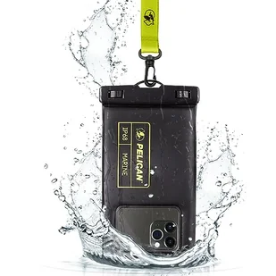 Pelican Marine - Wodoodporne etui na telefon IP68 (rozmiar regularny) - pływające wodoodporne etui na telefon iPhone 14 Pro Max/ 13 Pro Max/ 12 Pro Max/ 11/ S22 Ultra - Odpinana smycz - czarny/żółty - Etui i futerały do telefonów - miniaturka - grafika 1