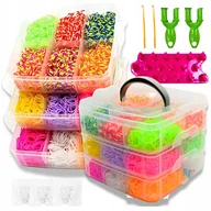Prace ręczne dla dzieci - Mega Zestaw Gumki do Robienia Bransoletek XL w Kuferku DUŻY Prezent DIY - miniaturka - grafika 1