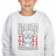 Bluzy dla dziewczynek - Bluza Dziecięca Biała Na Prezent Dla Fana Anime Naruo Uzumaki Wzory - 128 - miniaturka - grafika 1