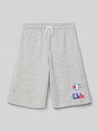 Spodnie i spodenki dla chłopców - Szorty z dzianiny dresowej z nadrukiem z logo - miniaturka - grafika 1