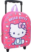 Plecaki - Plecak na kółkach Hello Kitty 3D - różowy wózek z odczepianą rączką i wytrzymałymi kółkami - miniaturka - grafika 1