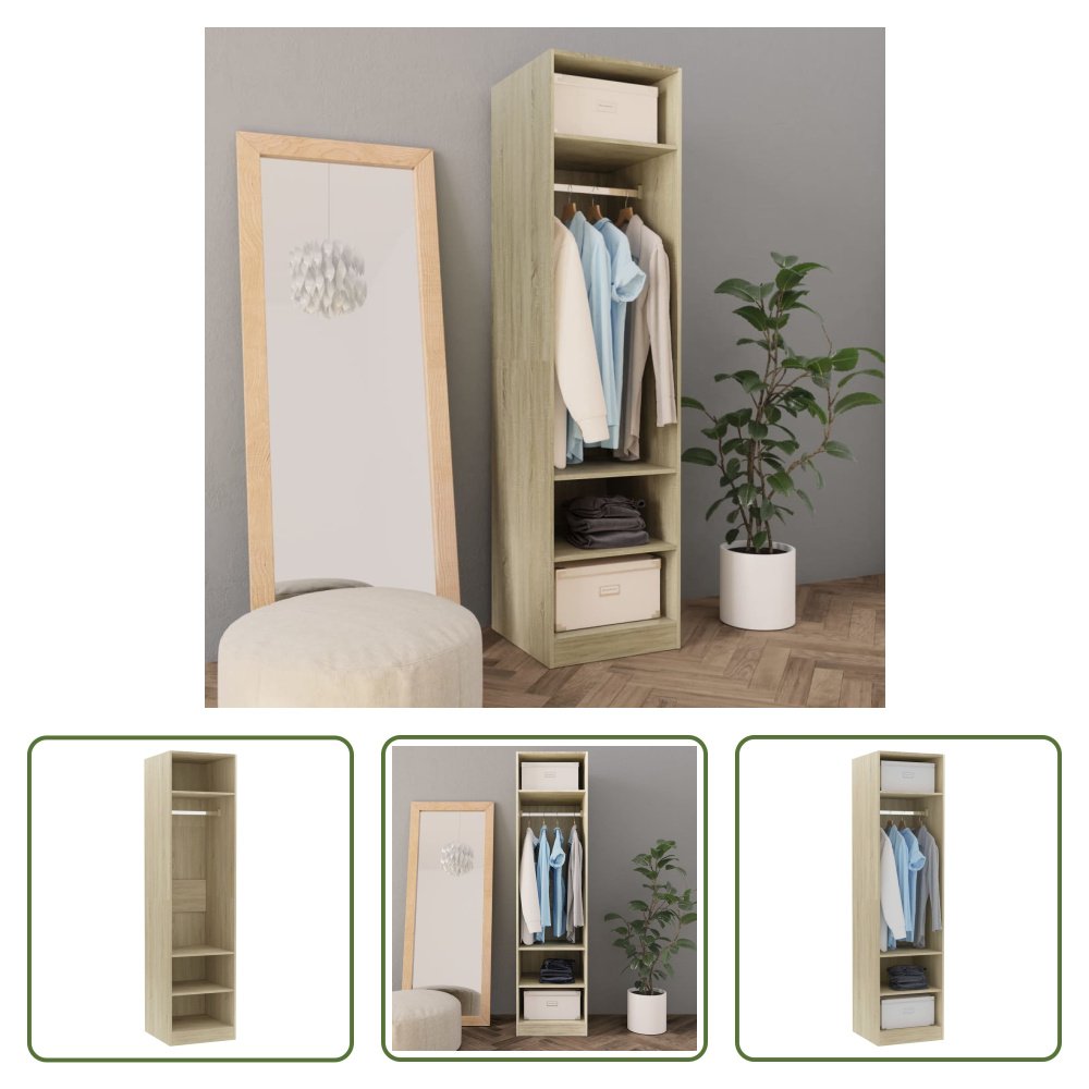 The Living Store Szafa dąb sonoma 50x50x200 cm materiał drewnopochodny