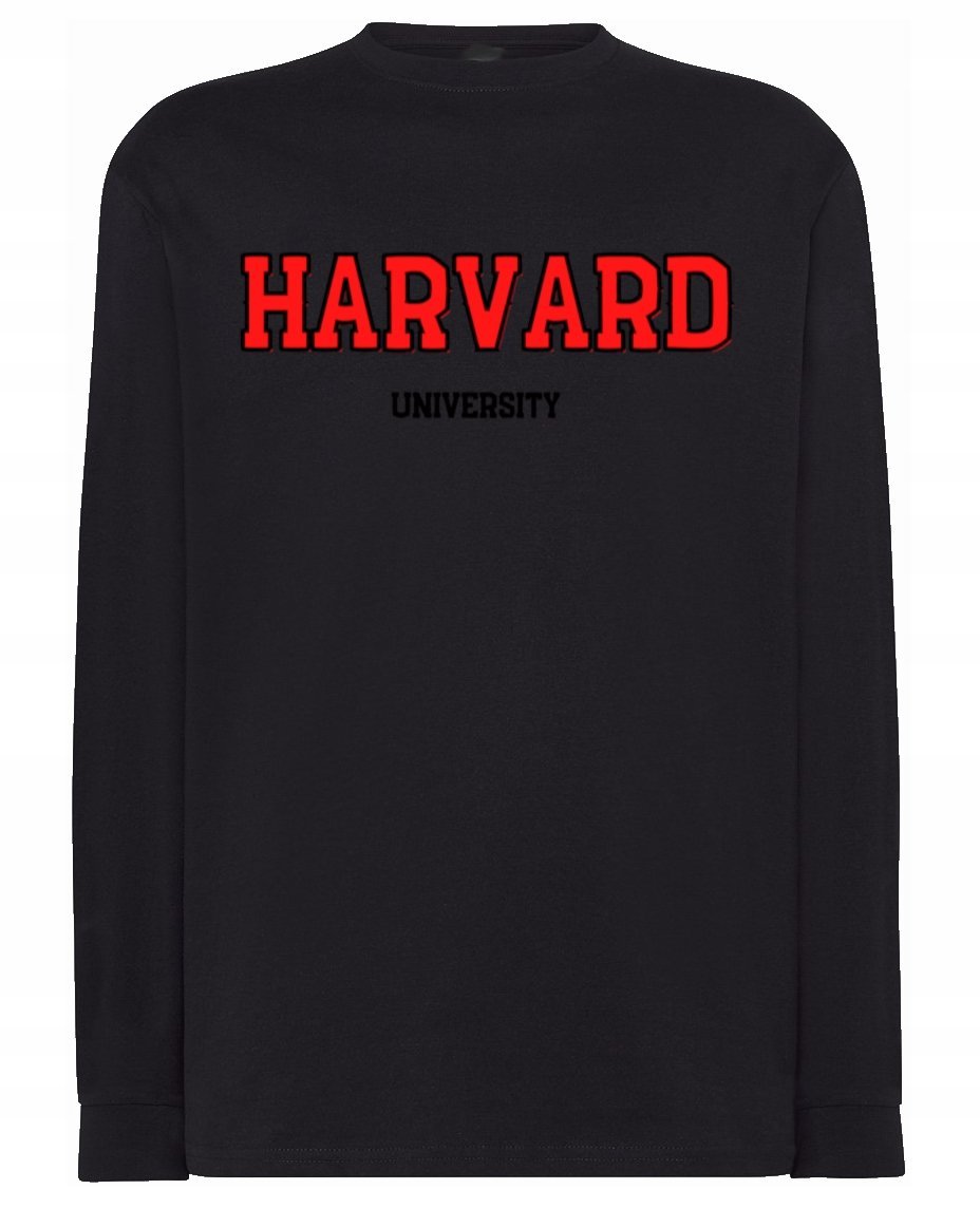 Longsleeve czerwony nadruk HARVARD r.4XL